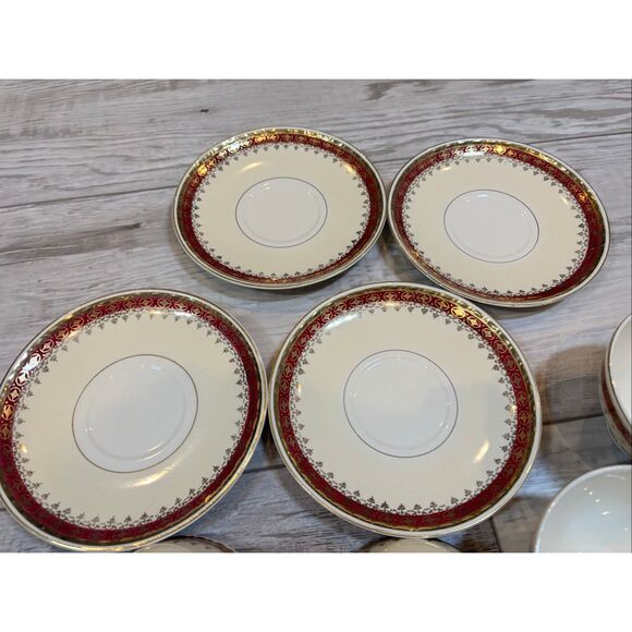 Homer Laughlin Georgian Eggshell Vintage Tea Cups and Saucers 8pc set - Picture 6 of 12